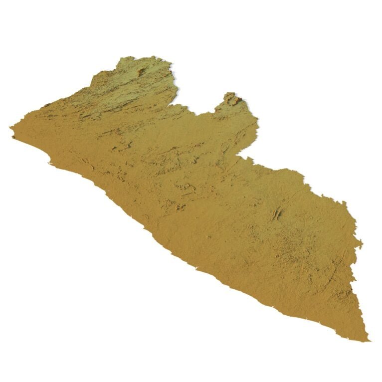 Liberia relief map