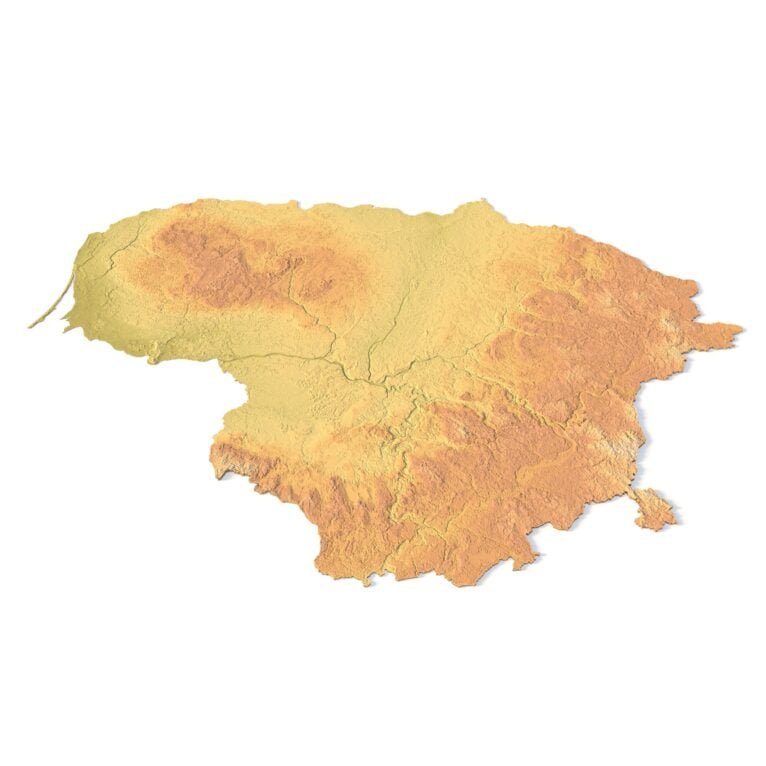 Lithuania relief map