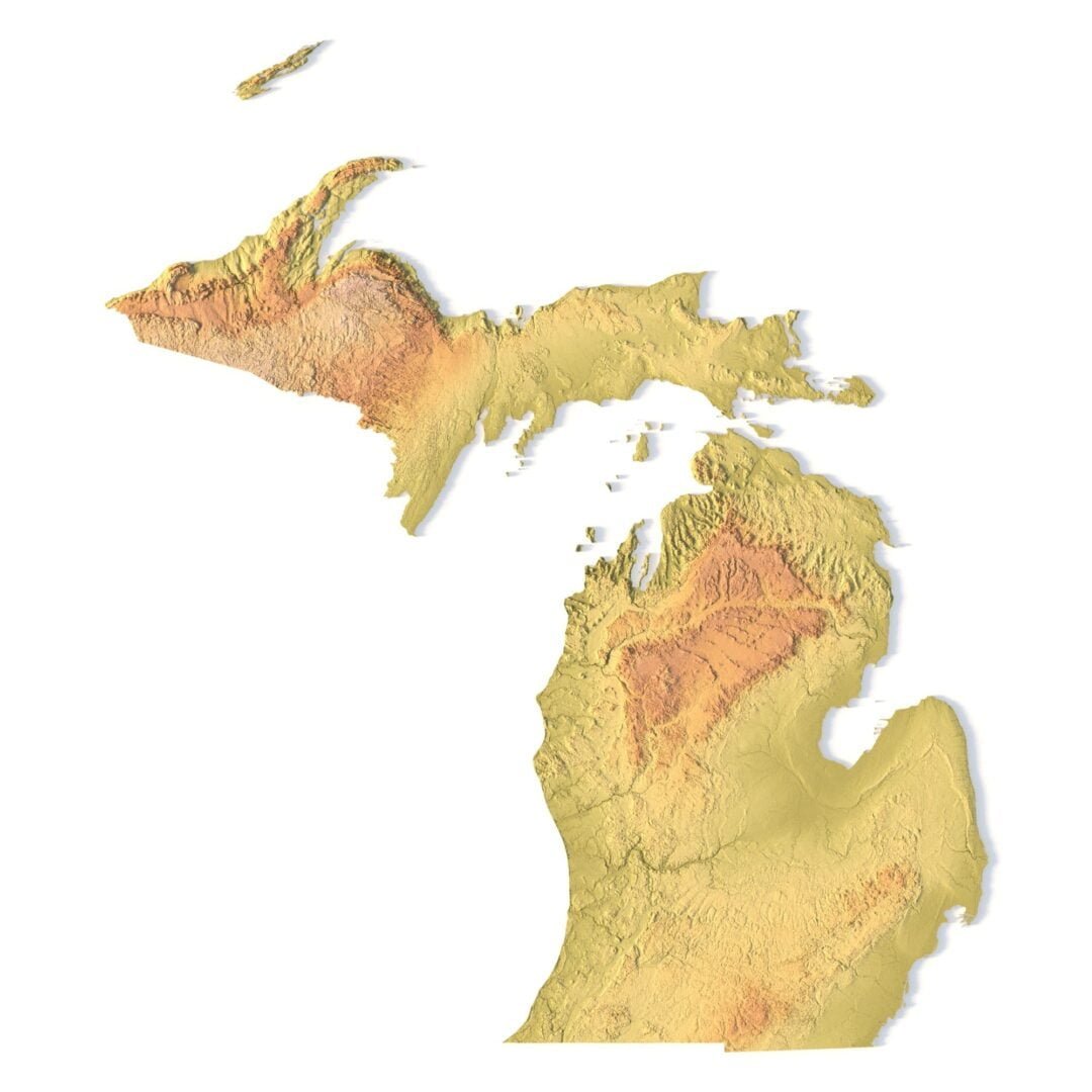 State of Massachusetts terrain 3D Print model | 3D Models and 3D Maps