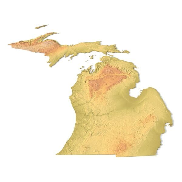 State of Michigan terrain 3D Print model | 3D Models and 3D Maps