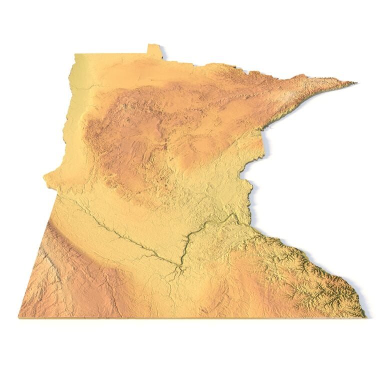 State of Minnesota relief map