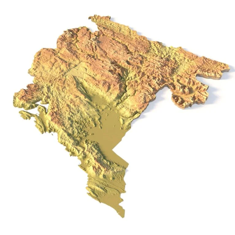 Montenegro relief map