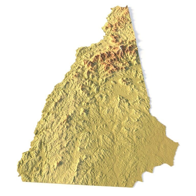 State of New Hampshire relief map