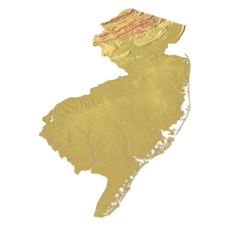 State of New Jersey relief map