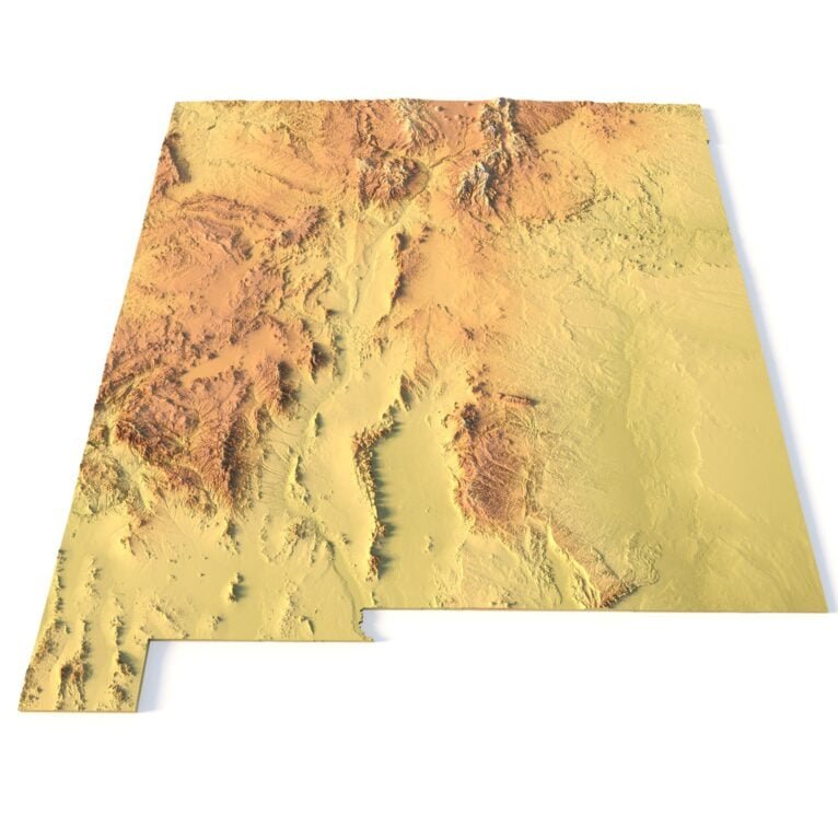 State of New Mexico relief map
