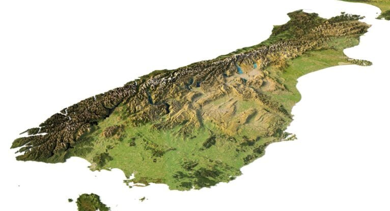 New Zealand relief map
