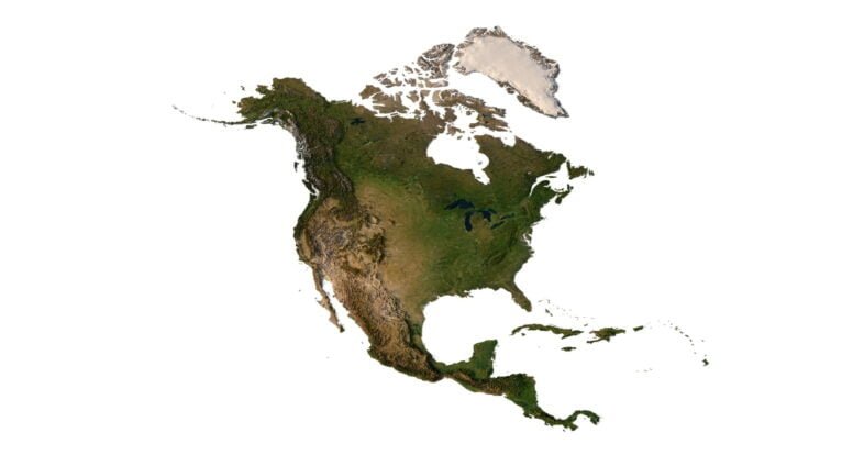 Topographic map North America