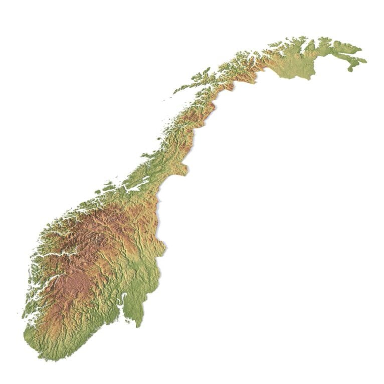 Norway relief map