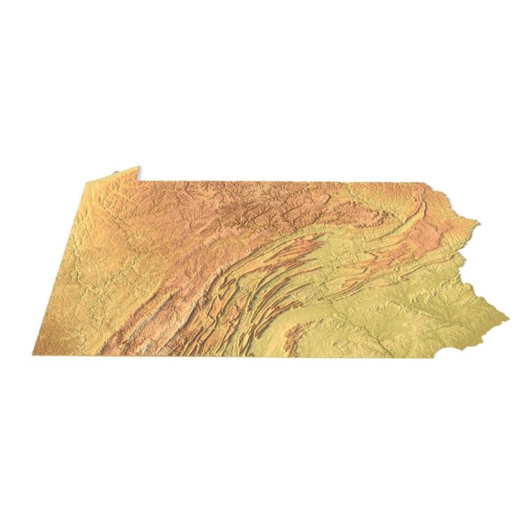 State of Pennsylvania relief map