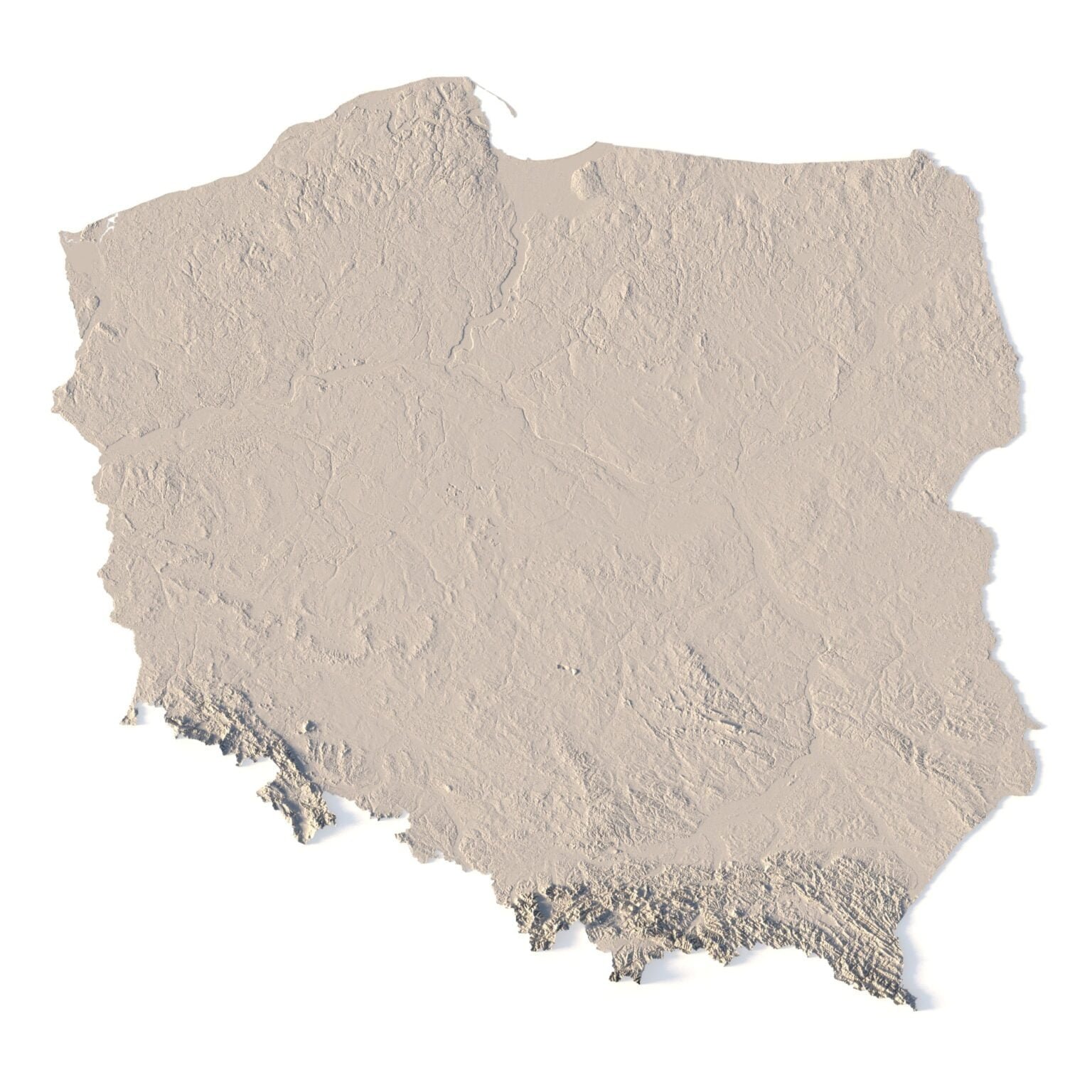 Poland terrain 3D Print model | 3D Models and 3D Maps