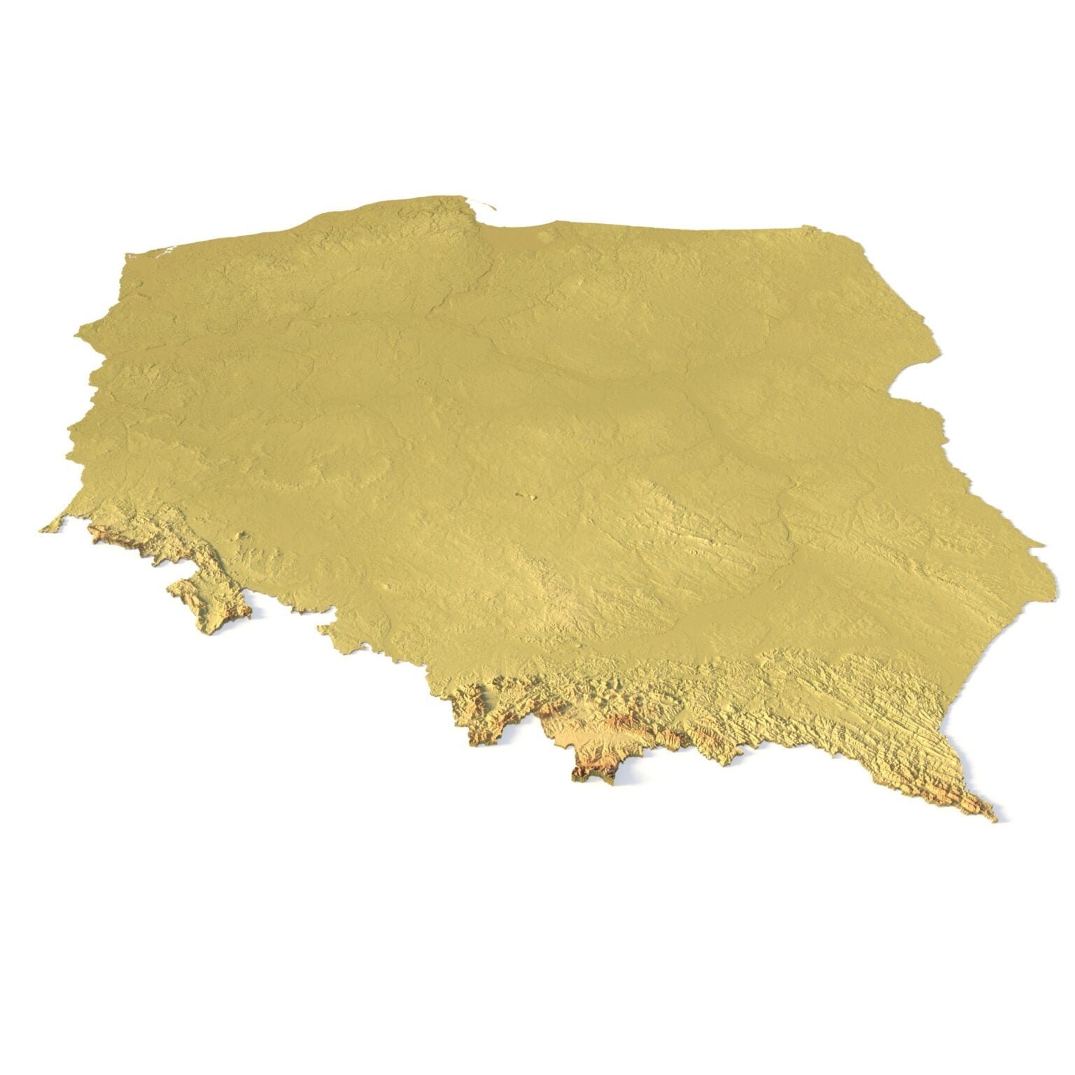 Poland terrain 3D Print model | 3D Models and 3D Maps