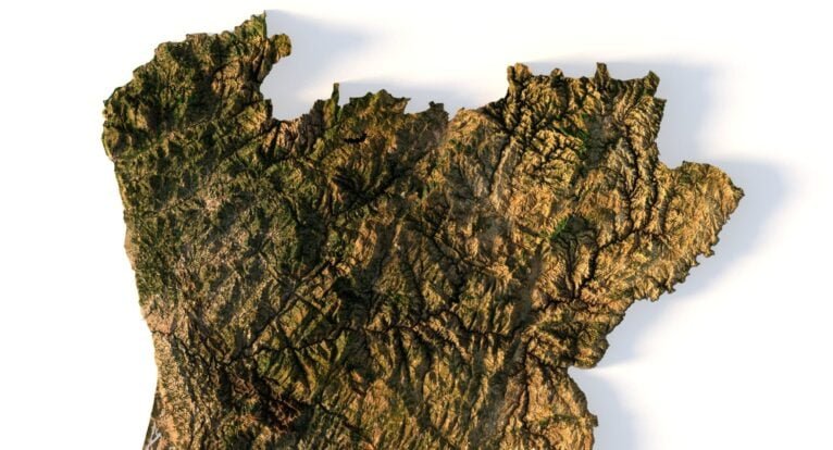 Portugal relief map