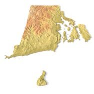 State of Rhode Island relief map