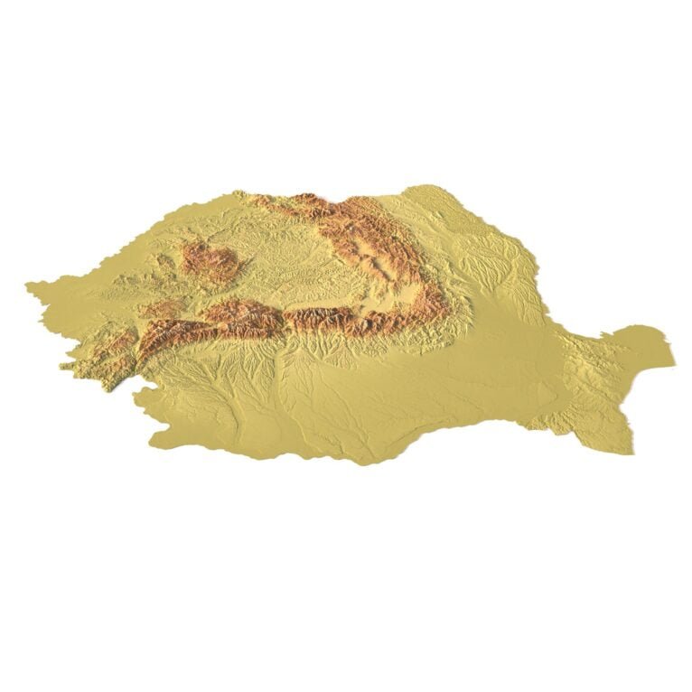 Romania relief map