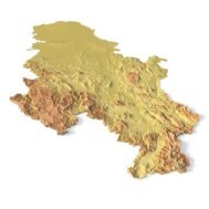 Serbia relief map