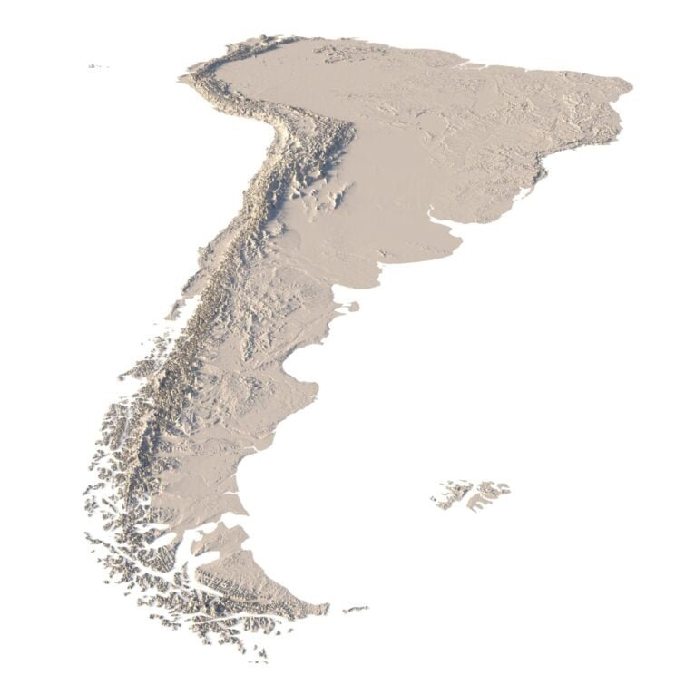 South America relief map