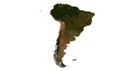 3D South America map with high-resolution satellite texture