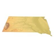 State of South Dakota relief map