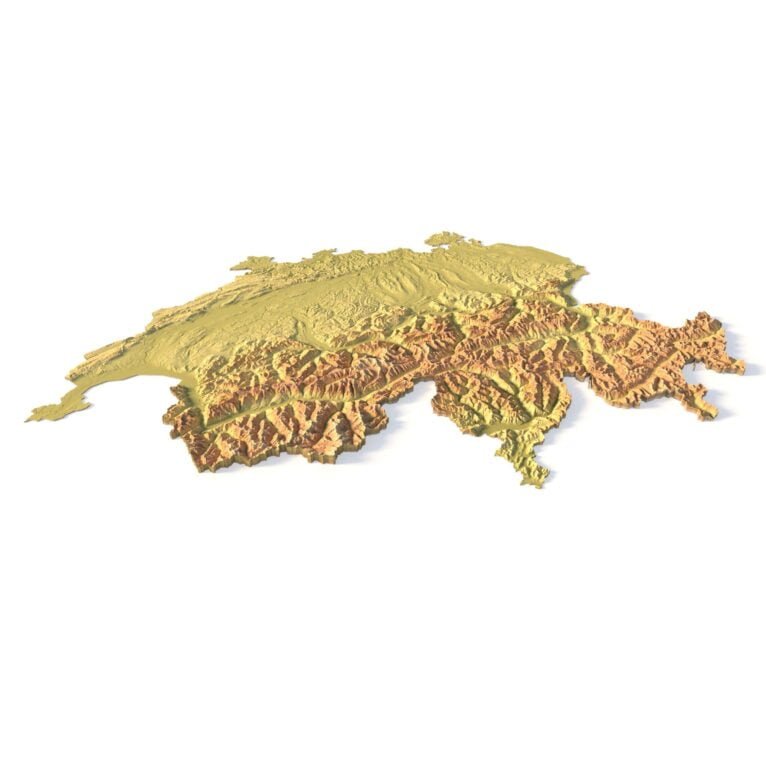 Switzerland relief map