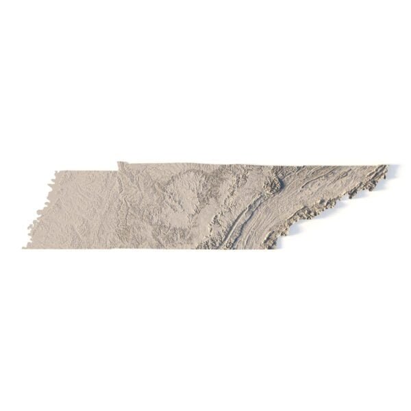 State Of Tennessee Terrain 3d Print Model 