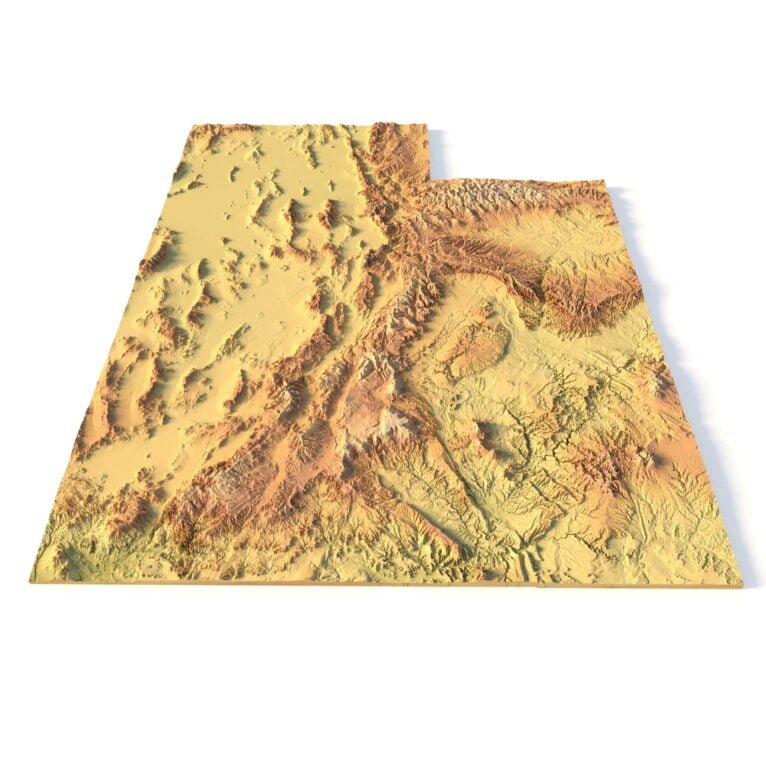 State of Utah relief map