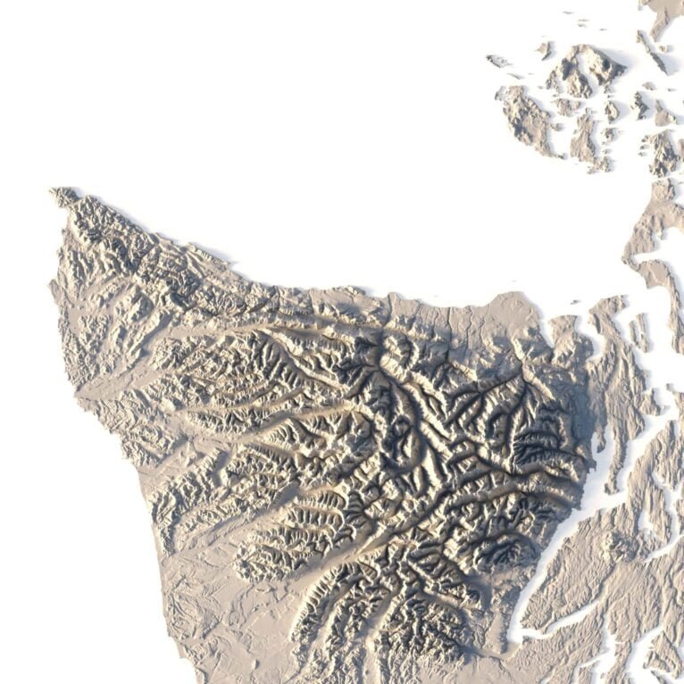 State of Washington 3D Print model