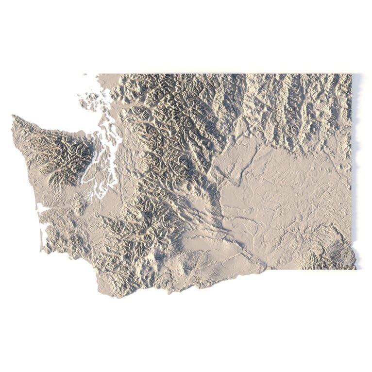 State of Washington 3d relief cnc files