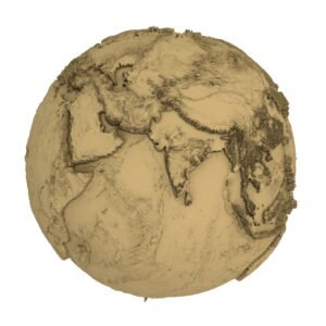 3D model of the Earth without water