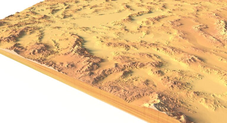 Nevada digital elevation model STL terrain map