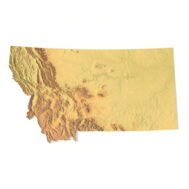 Montana topographic map STL 3D terrain model
