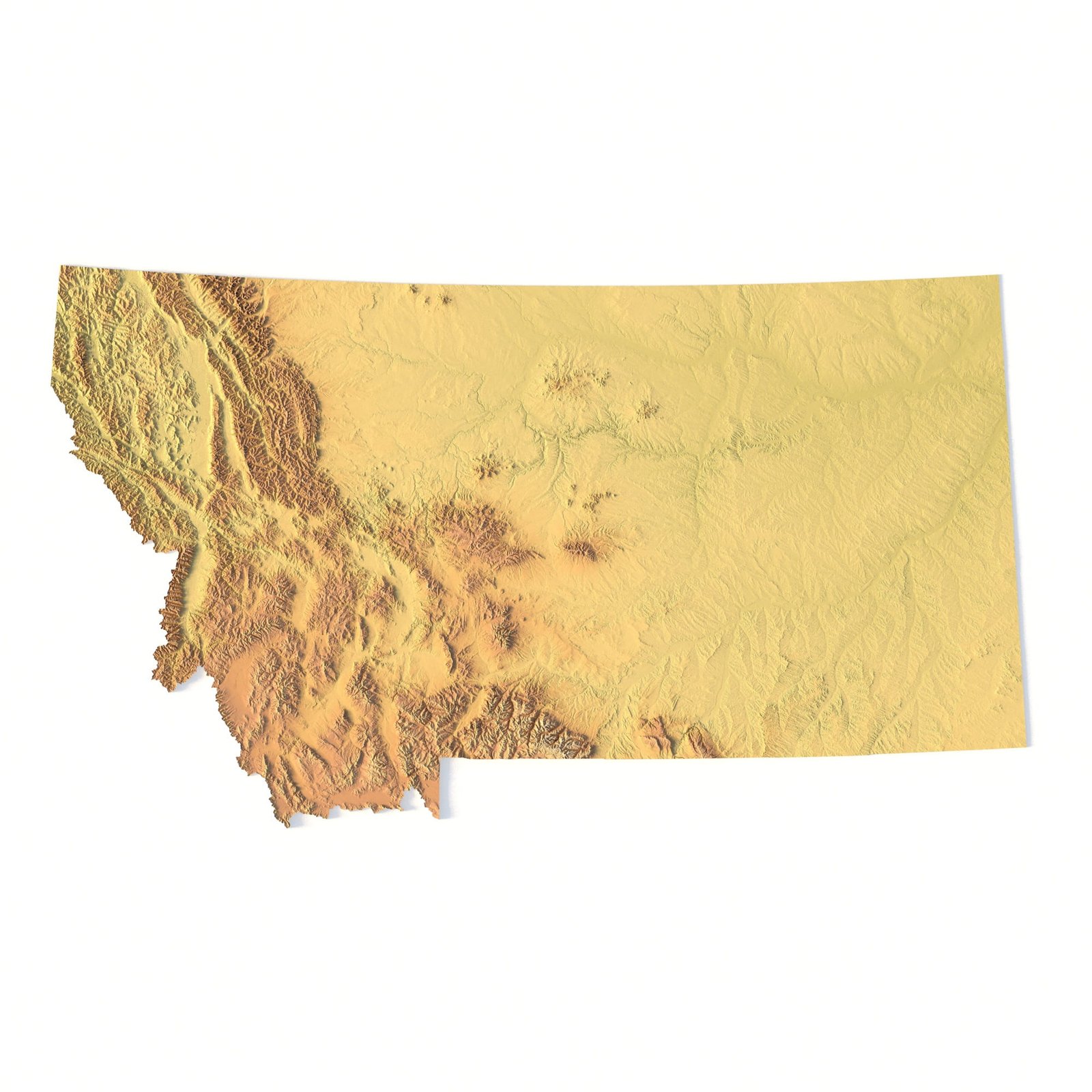 Montana Topographic Map STL 3D Terrain Model Montana topographic map STL 3D terrain model