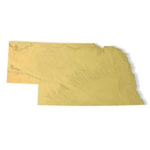 Nebraska topographic map STL 3D terrain model