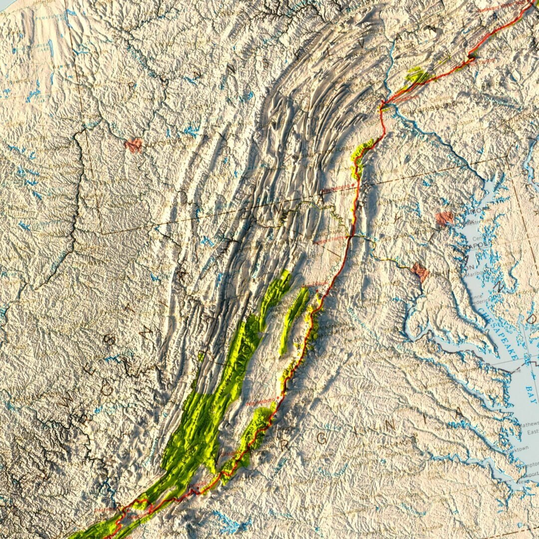 Appalachian Trail 1981 Relief Map | 3D Models and 3D Maps