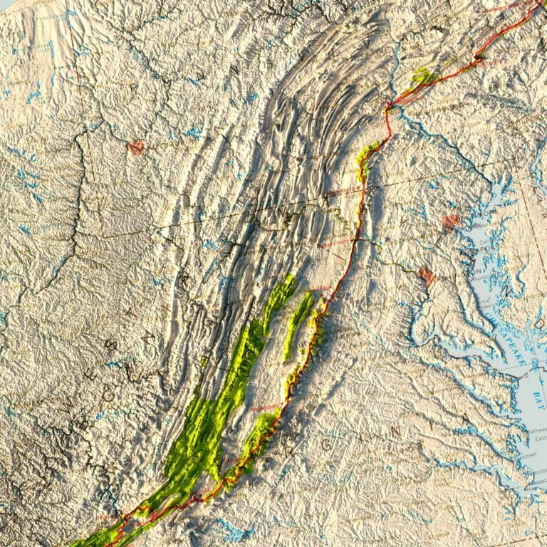 Appalachian Trail 1981 Relief Map | 3D Models And 3D Maps