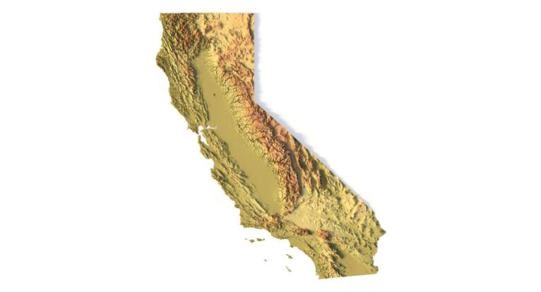 California relief map