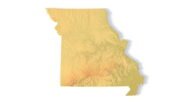 Missouri 3D terrain map STL for 3D printing