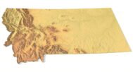 Detailed relief of Montana terrain STL model