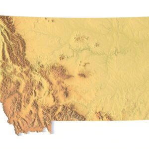 Montana 3D terrain map STL for 3D printing