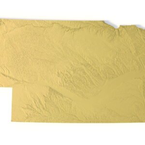 Nebraska 3D terrain map STL for 3D printing