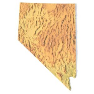 Nevada 3D terrain map STL for 3D printing