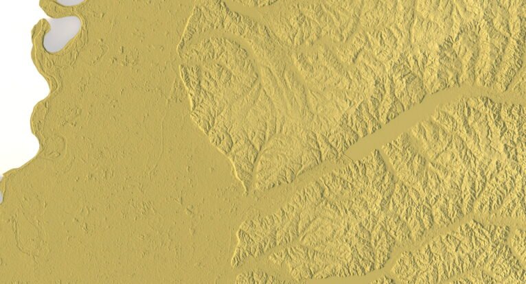 Mississippi topographic map STL for CNC carving