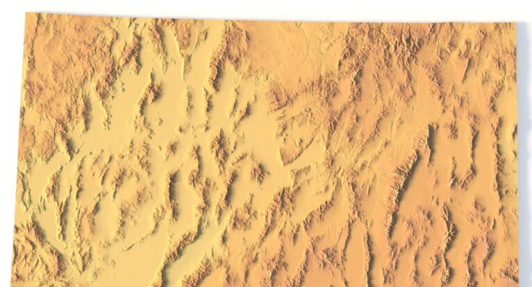 Nevada topographic map STL for CNC carving
