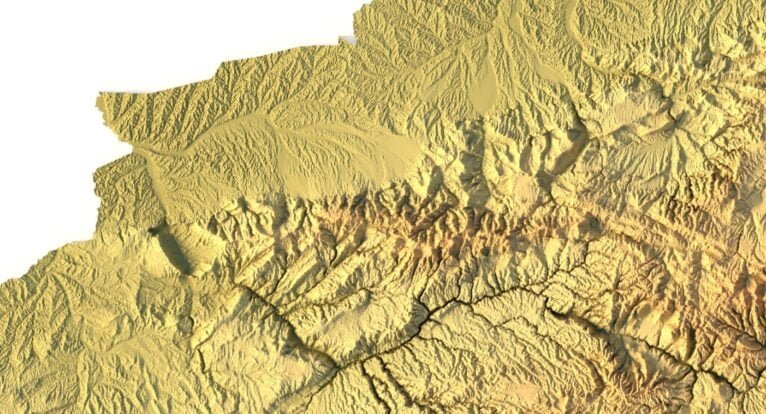 Topographic map Afghanistan
