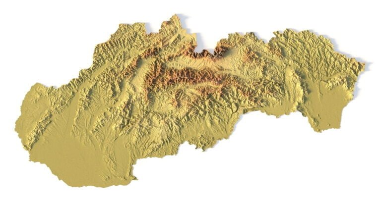 Slovakia relief map