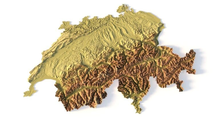 Switzerland relief map