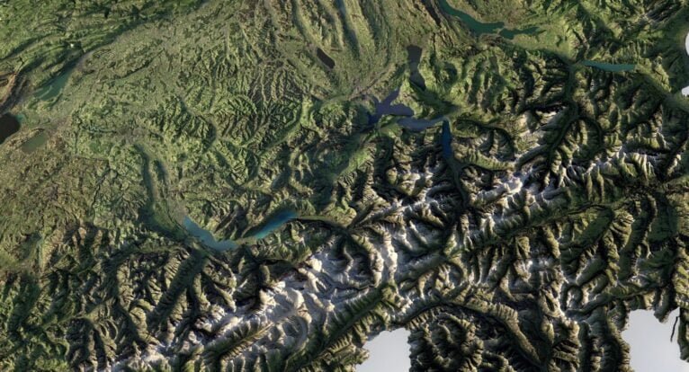 Switzerland 3D elevation model