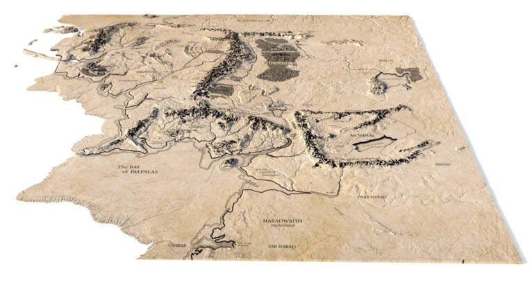 Topographic map Middle Earth