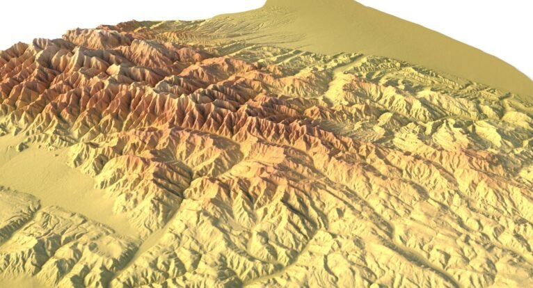 Detailed 3D elevation model of Azerbaijan