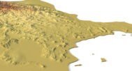 Realistic 3D model of Azerbaijan's terrain