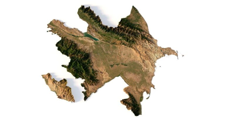 3D model of Azerbaijan's elevation